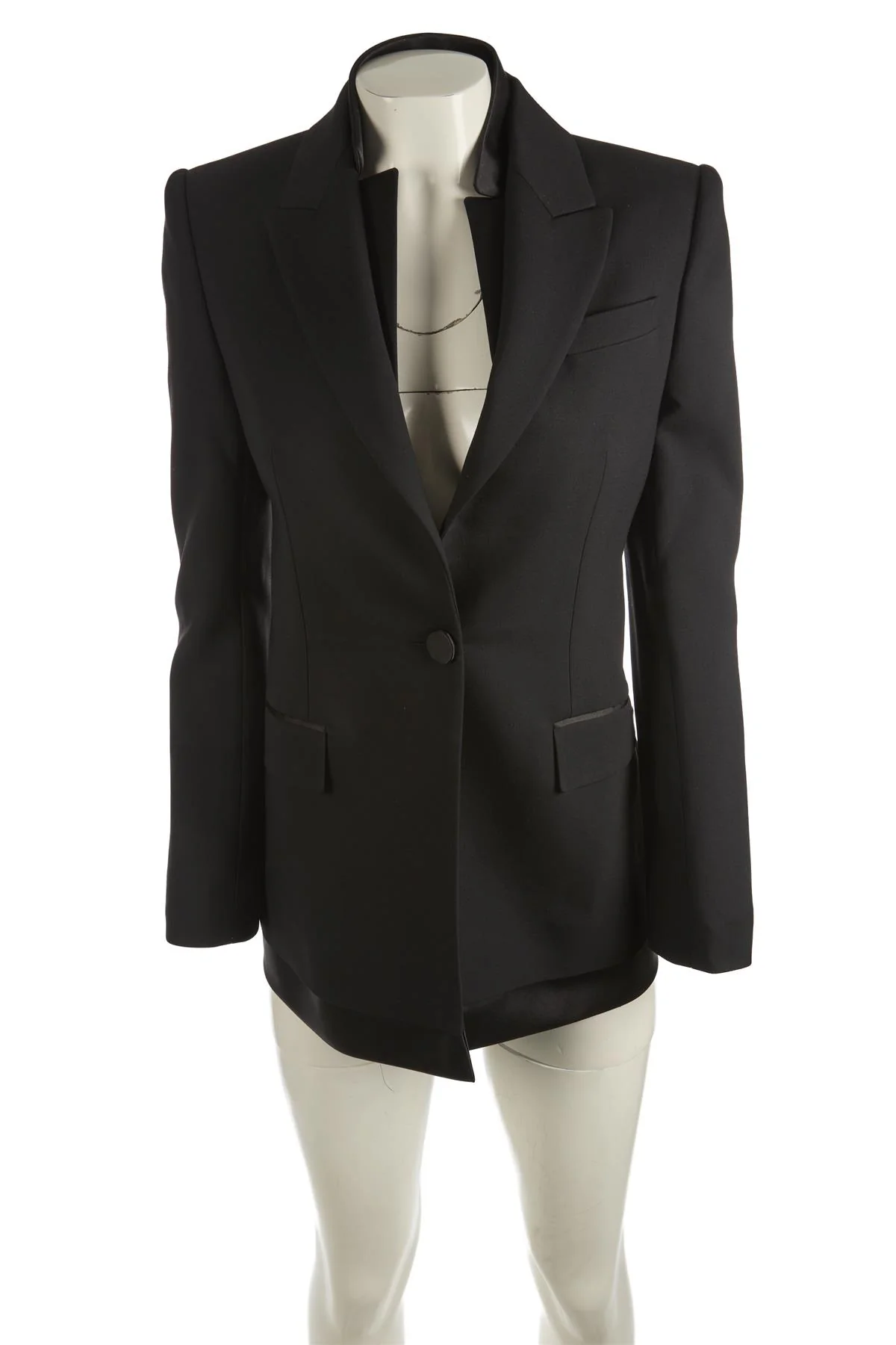 ALEXANDER MCQUEEN BLACK WOOL BLAZER IT 40 UK 8 - Image 2