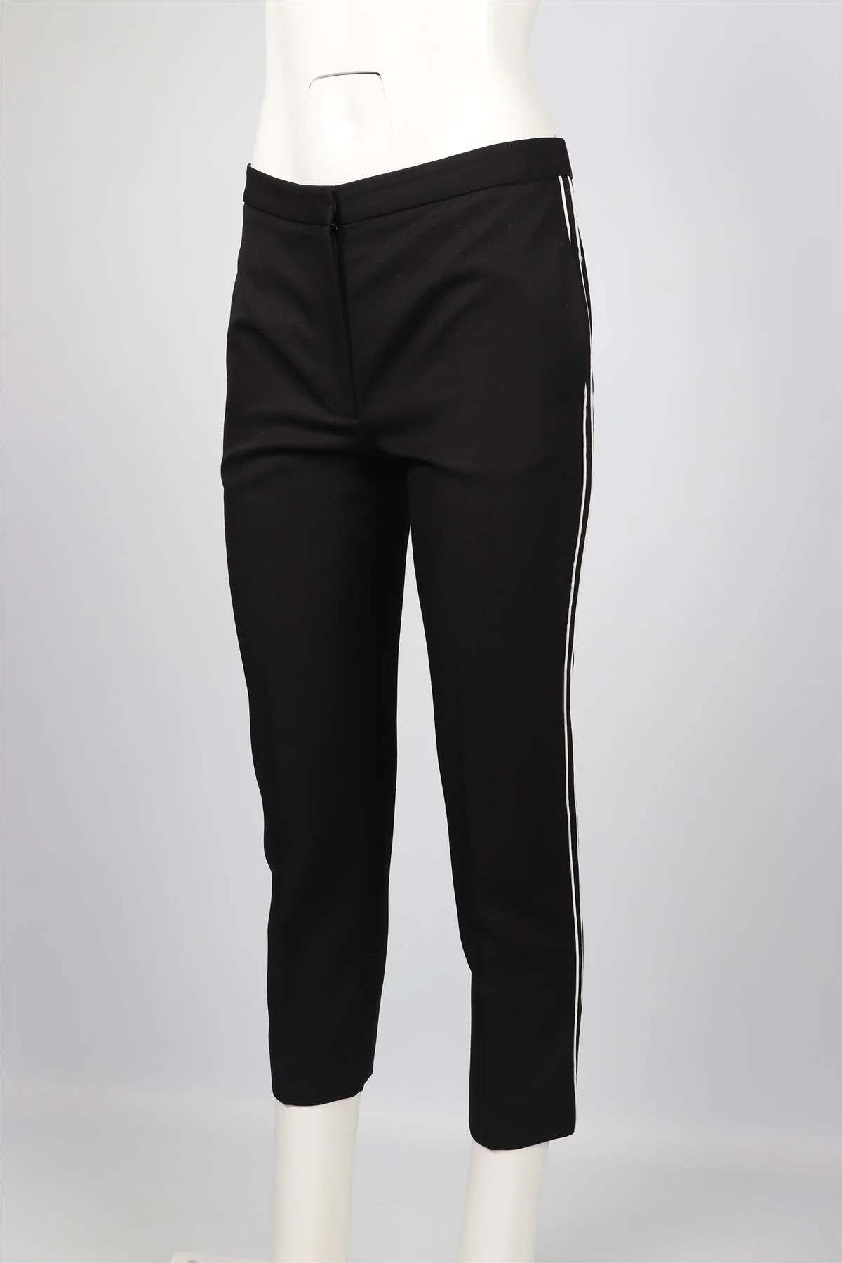 ALEXANDER MCQUEEN BLACK WOOL STRAIGHT LEG PANTS IT 40 UK 8 - Image 3
