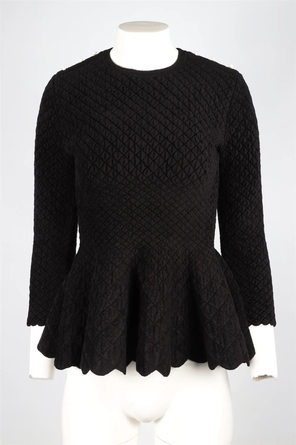 ALEXANDER MCQUEEN BLACK WOOL TOP SMALL - Image 2