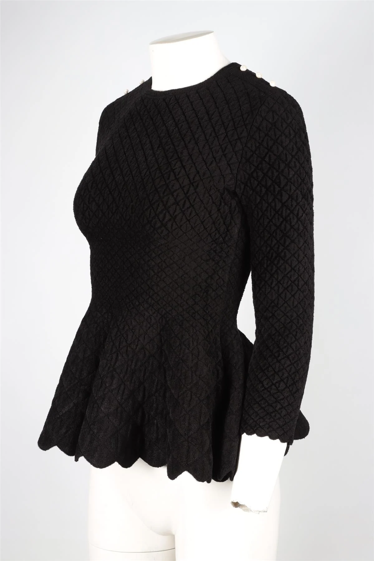 ALEXANDER MCQUEEN BLACK WOOL TOP SMALL - Image 3
