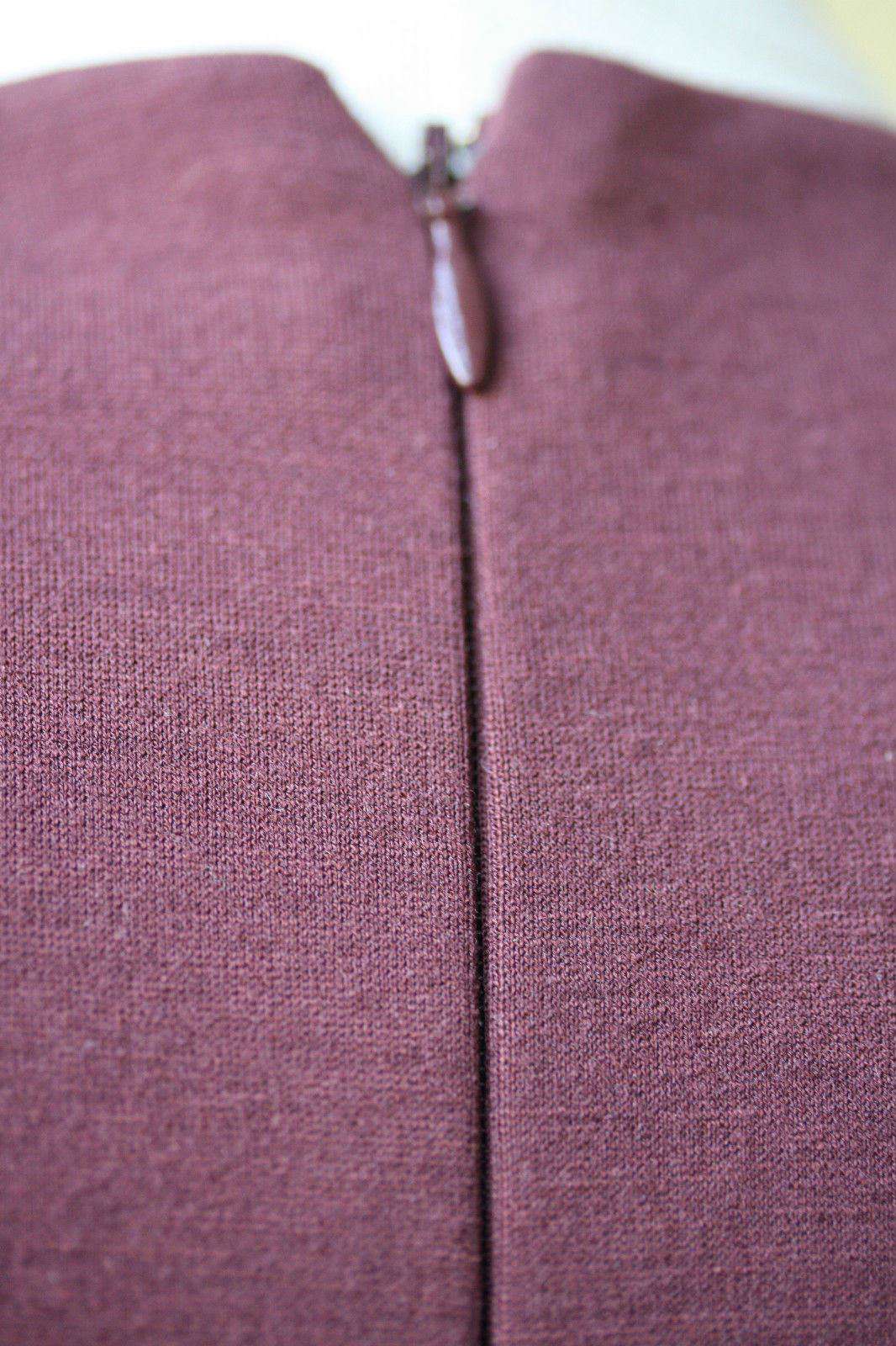 ALEXANDER MCQUEEN BURGUNDY STRETCH WOOL BLEND DRESS IT 40 UK 8 - Image 3