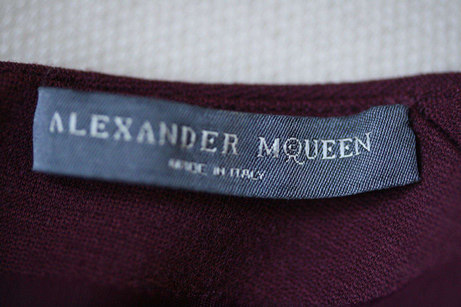 ALEXANDER MCQUEEN BURGUNDY STRETCH WOOL BLEND DRESS IT 40 UK 8 - Image 7