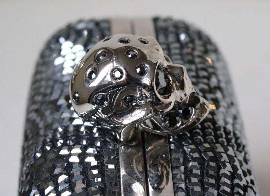 ALEXANDER MCQUEEN CLASSIC ART DECO CRYSTAL SKULL BOX CLUTCH - Image 12