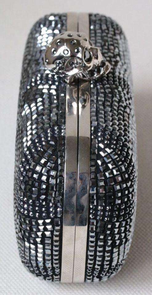 ALEXANDER MCQUEEN CLASSIC ART DECO CRYSTAL SKULL BOX CLUTCH - Image 9