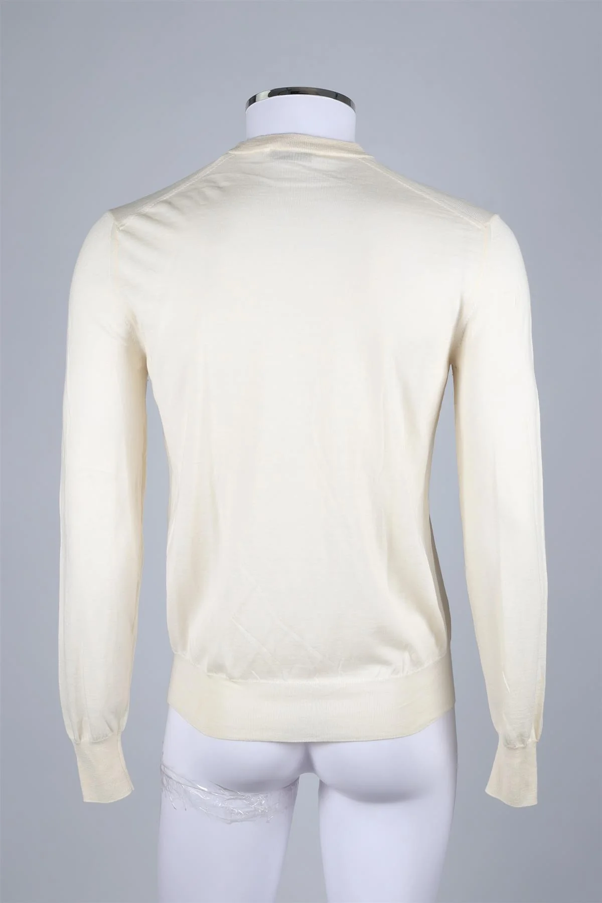 ALEXANDER MCQUEEN CREAM MEN'S WOOL SWEATER SMALL - Image 4