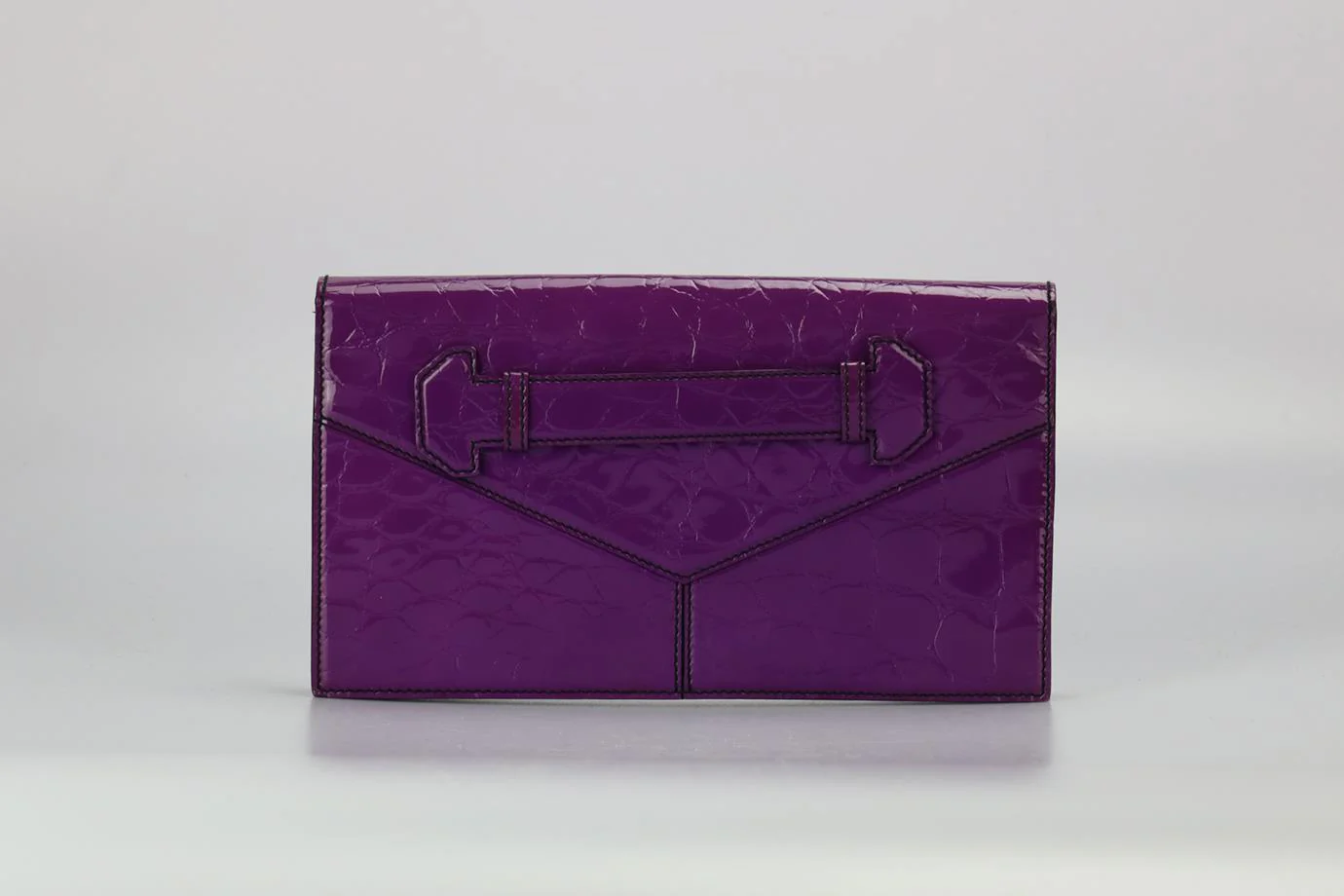 ALEXANDER MCQUEEN CROC EFFECT PATENT LEATHER CLUTCH - Image 4