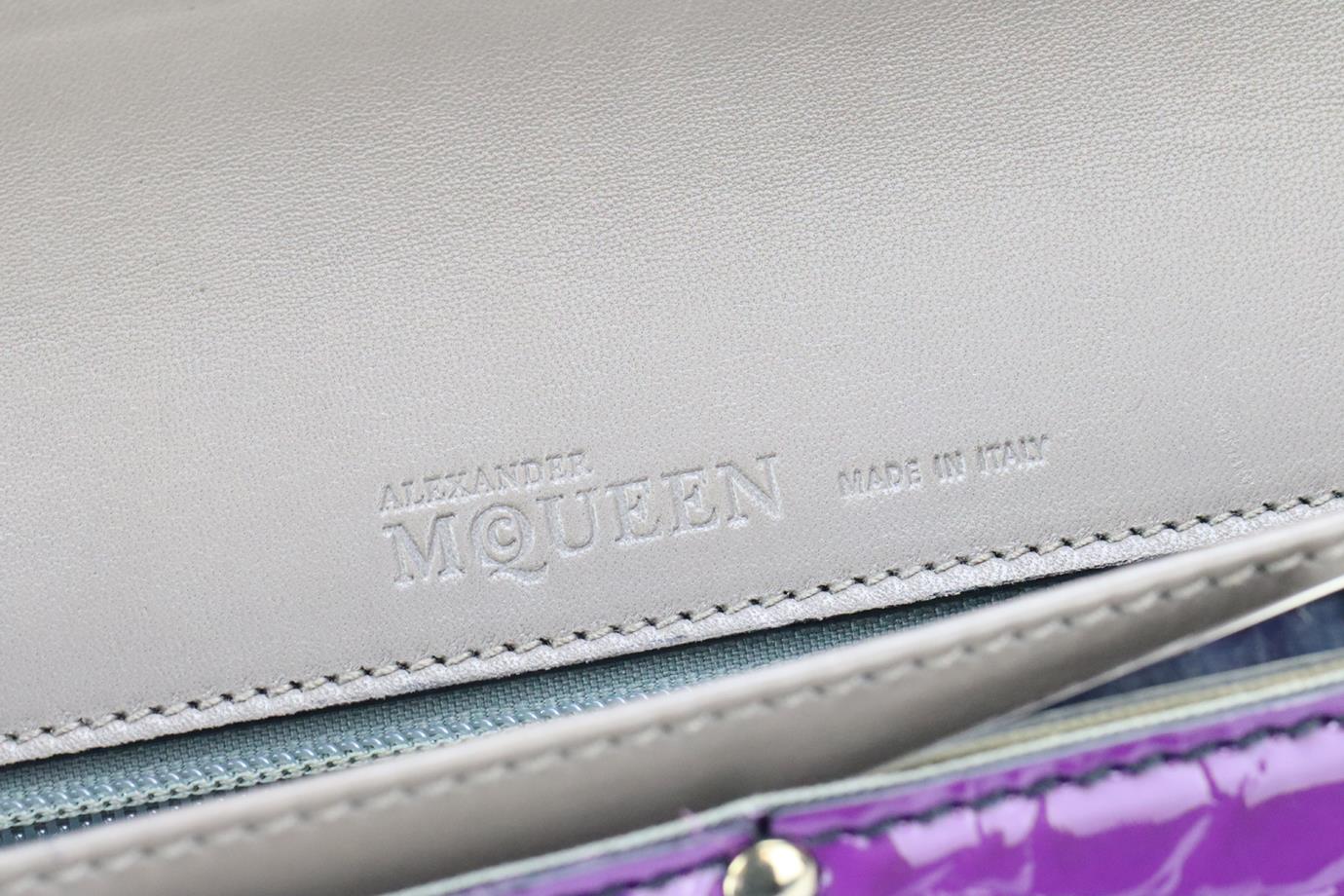ALEXANDER MCQUEEN CROC EFFECT PATENT LEATHER CLUTCH - Image 7
