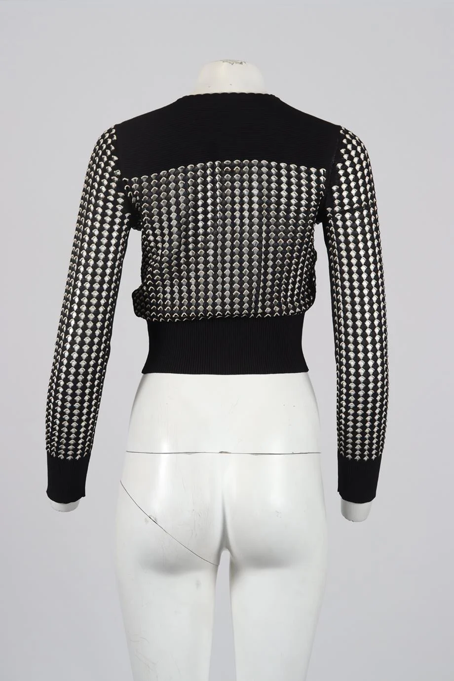 ALEXANDER MCQUEEN CROPPED COTTON BLEND CARDIGAN MEDIUM - Image 4