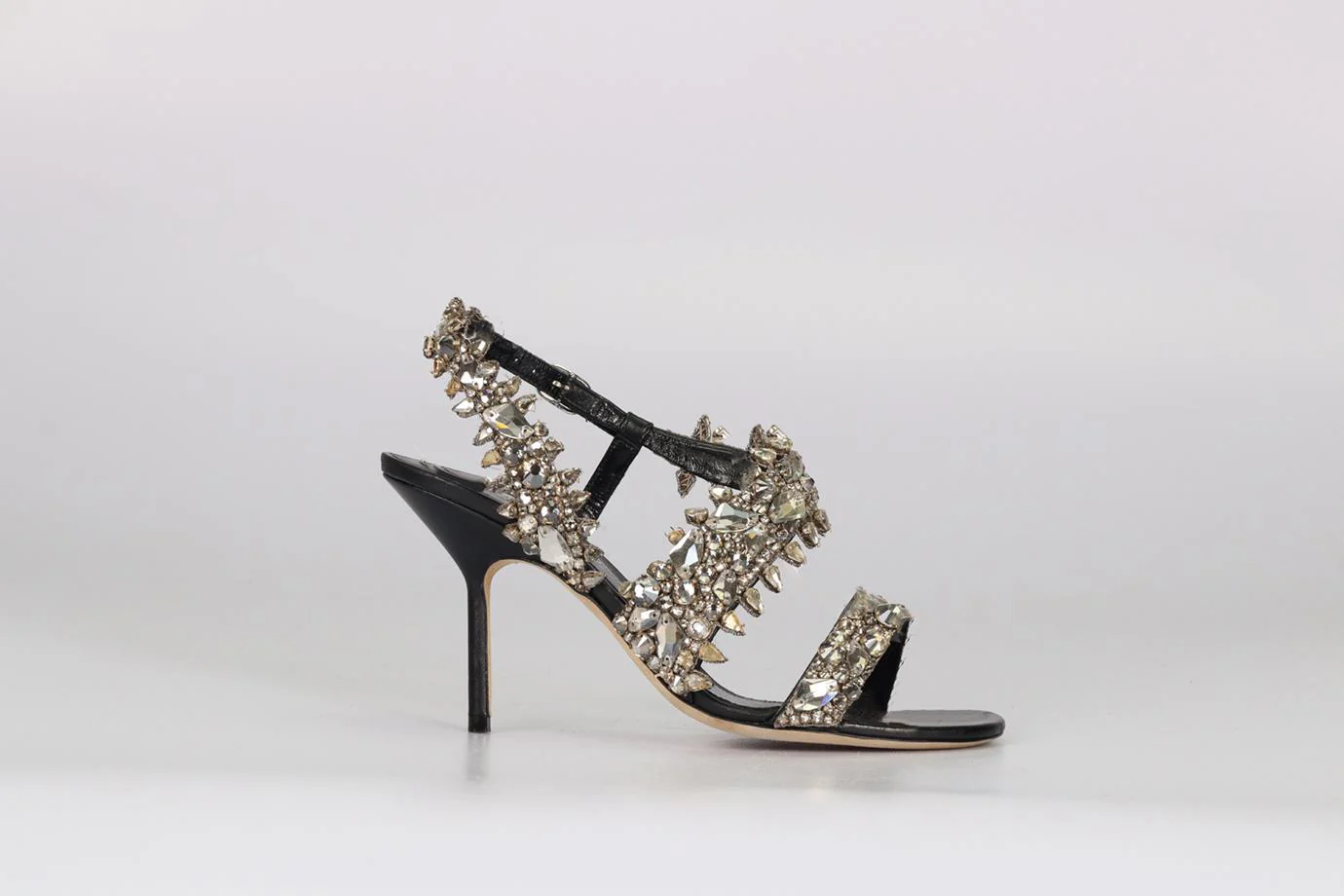ALEXANDER MCQUEEN CRYSTAL AND LEATHER SANDALS EU 38.5 UK 5.5 US 8.5 - Image 2