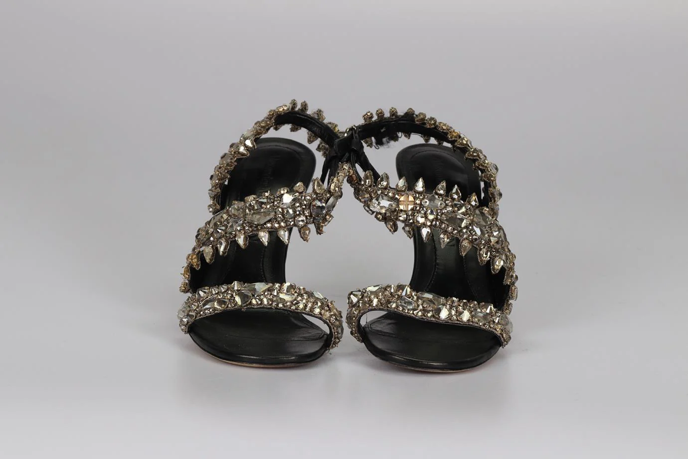 ALEXANDER MCQUEEN CRYSTAL AND LEATHER SANDALS EU 38.5 UK 5.5 US 8.5 - Image 3