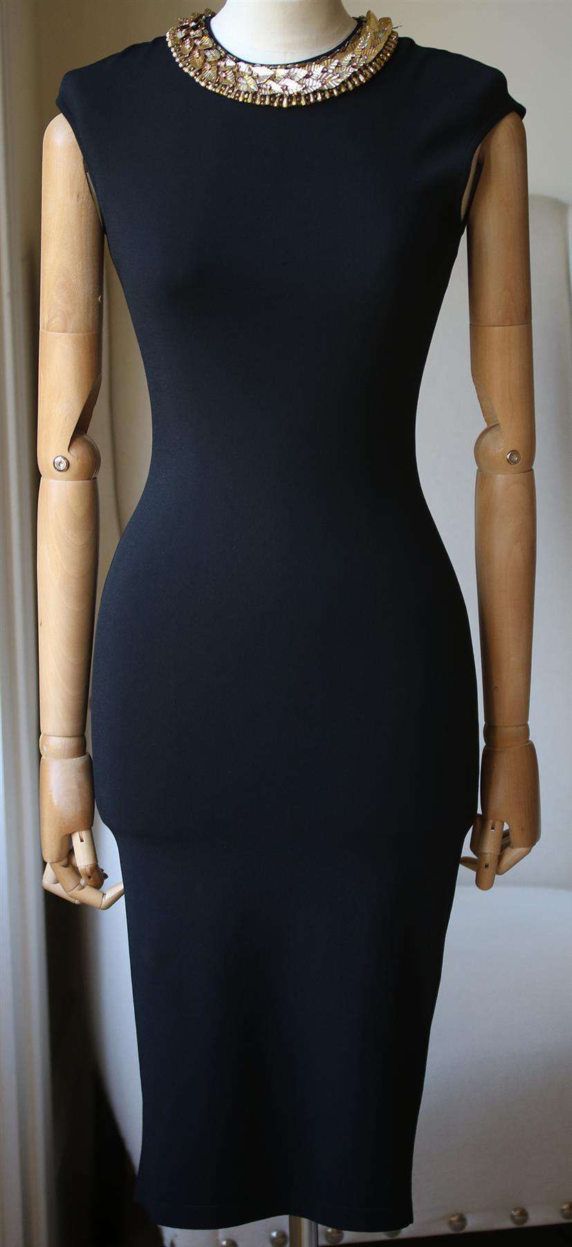ALEXANDER MCQUEEN EMBELLISHED STRETCH KNIT DRESS XSMALL - Image 2