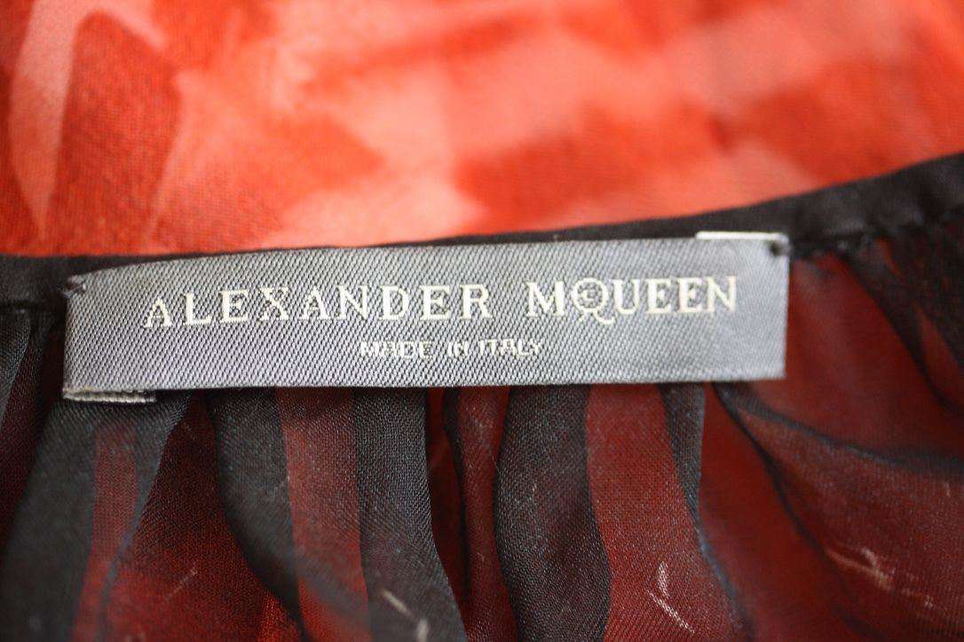 ALEXANDER MCQUEEN FEATHER PRINT BLOUSE TOP SMALL - Image 8