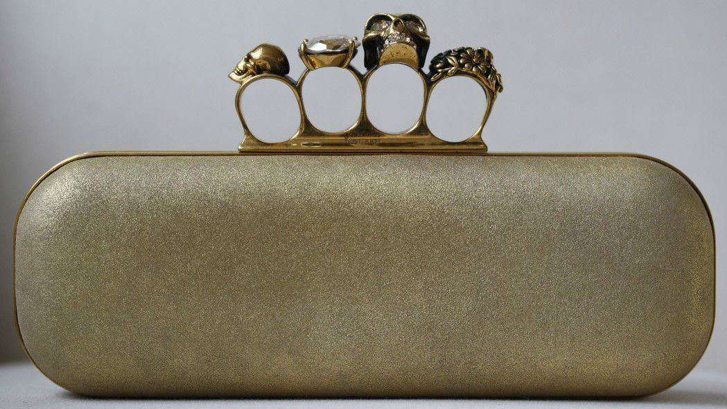 ALEXANDER MCQUEEN GOLD KNUCKLE CLUTCH BAG - Image 5