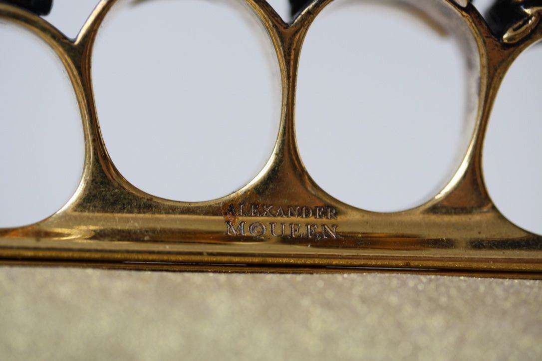 ALEXANDER MCQUEEN GOLD KNUCKLE CLUTCH BAG - Image 6