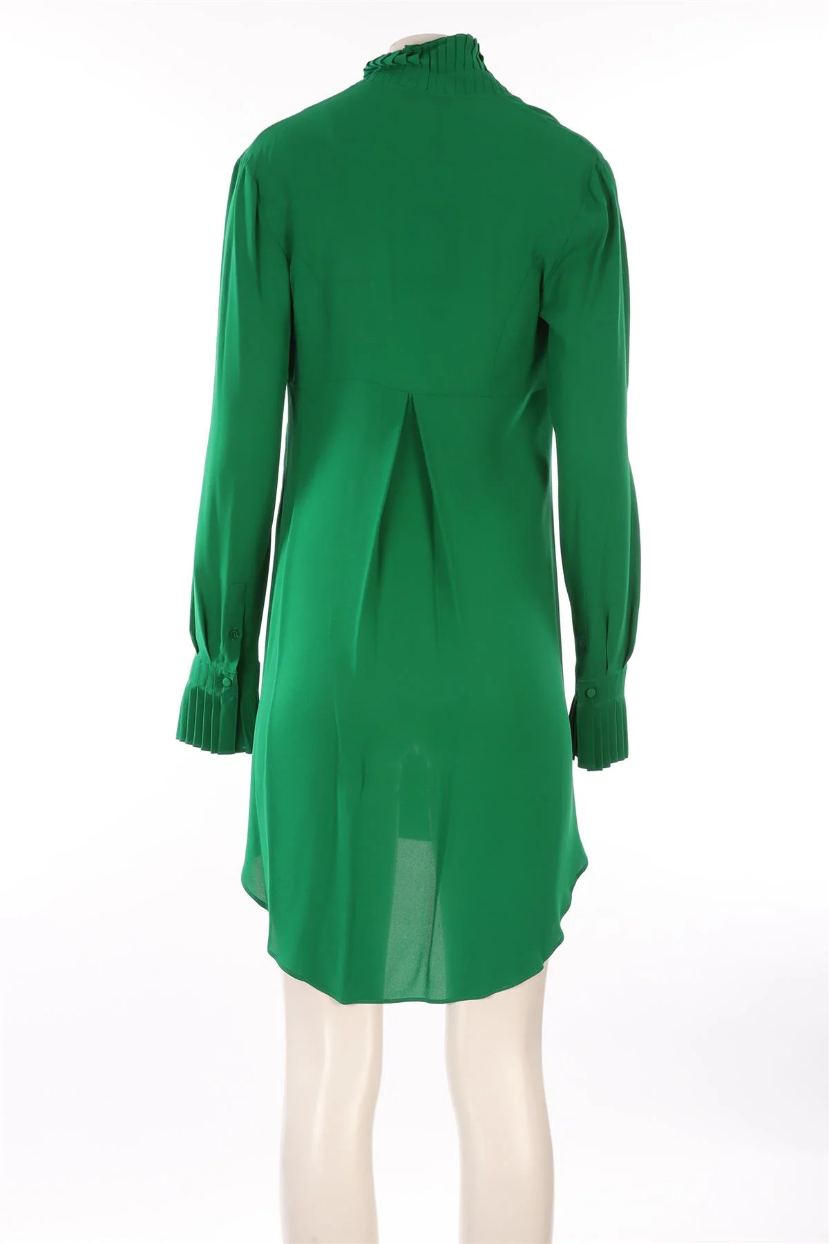 ALEXANDER MCQUEEN GREEN SILK MINI DRESS IT 40 UK 8 - Image 4