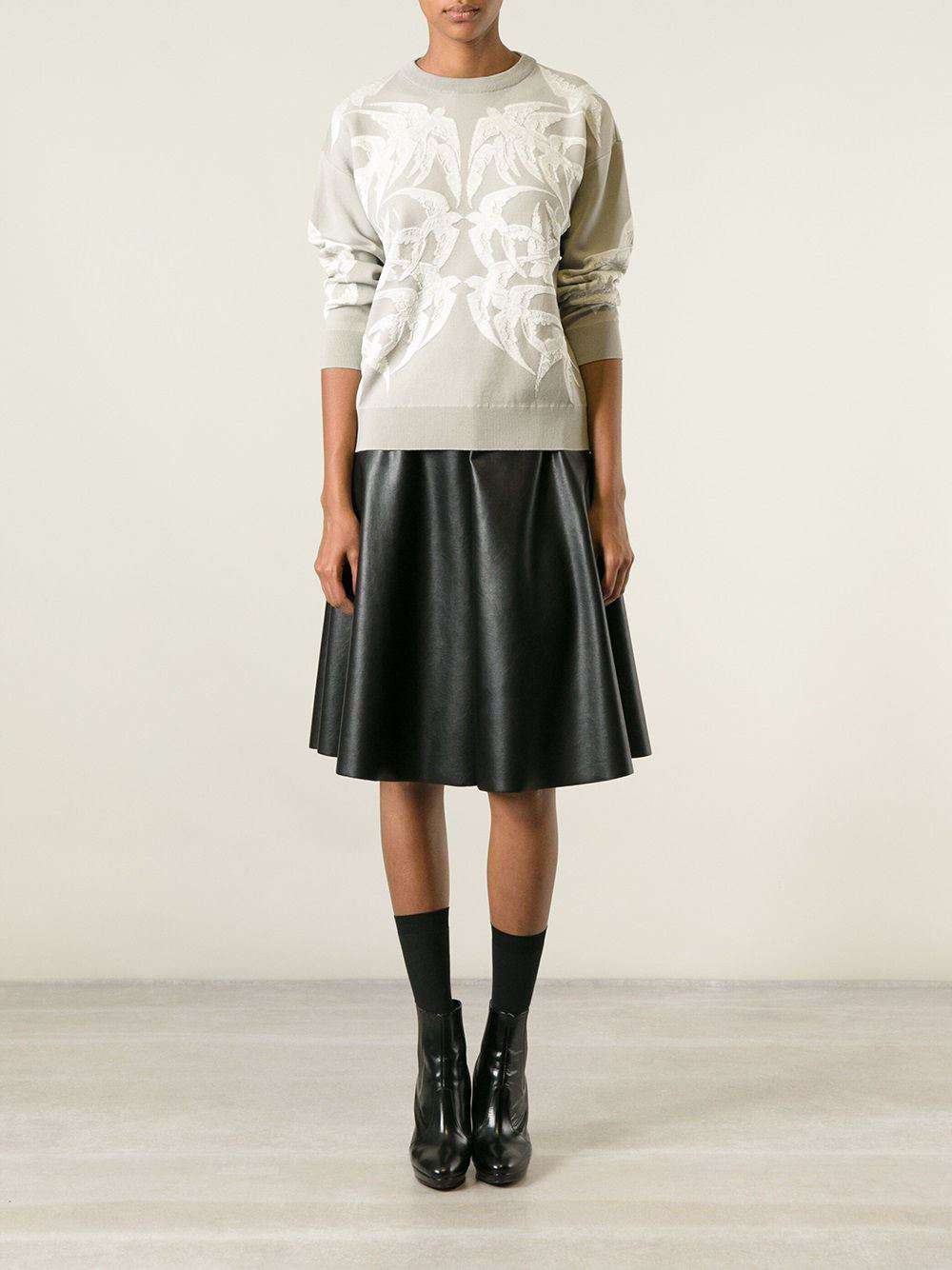 ALEXANDER MCQUEEN GREY LACE BIRD JACQUARD SWEATSHIRT XS - Image 6