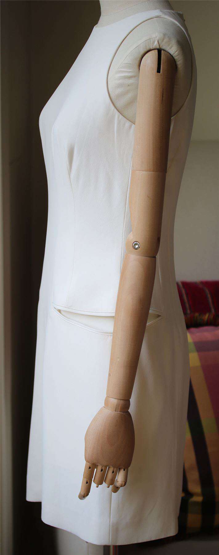 ALEXANDER MCQUEEN IVORY SCULPTURED DRESS IT 40 UK 8 - Image 2
