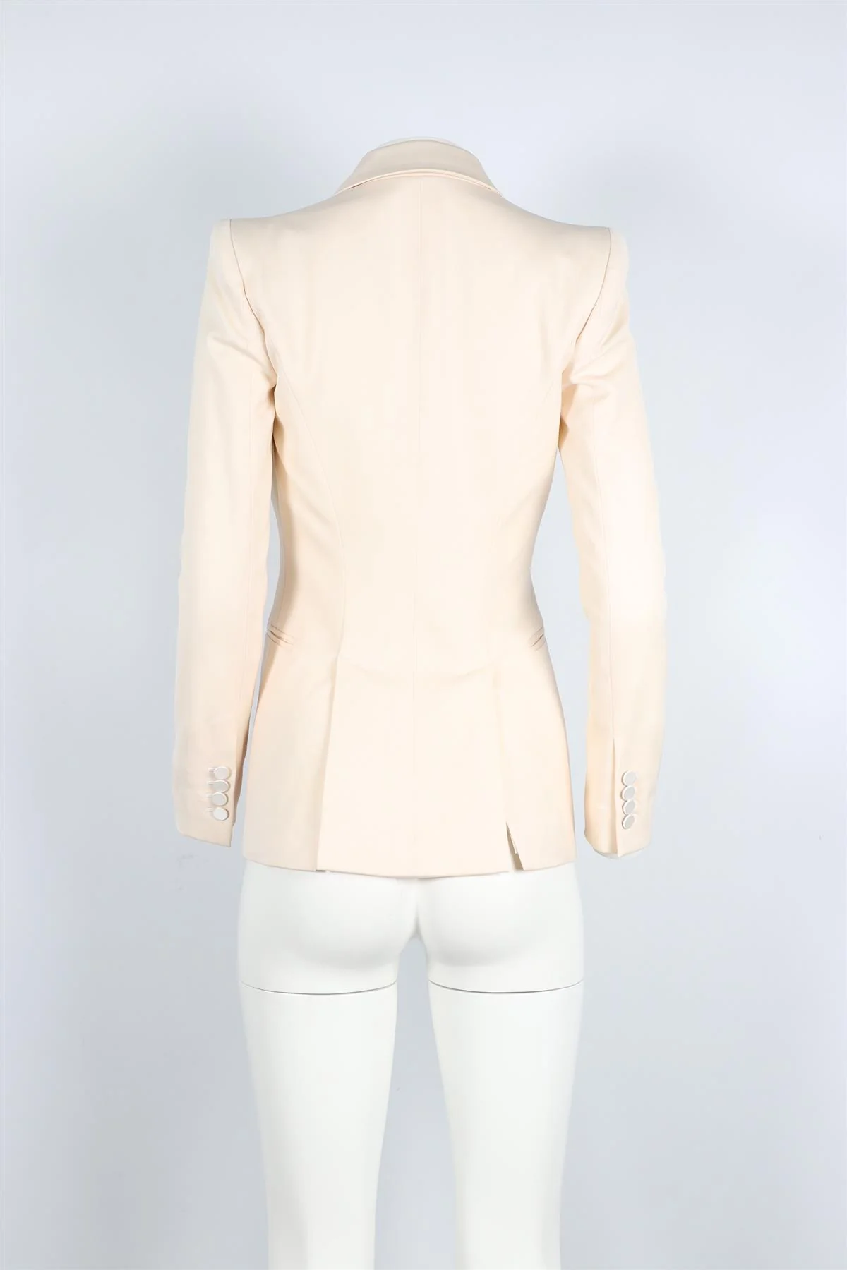 ALEXANDER MCQUEEN IVORY SILK AND WOOL BLEND BLAZER IT 38 UK 6 - Image 4