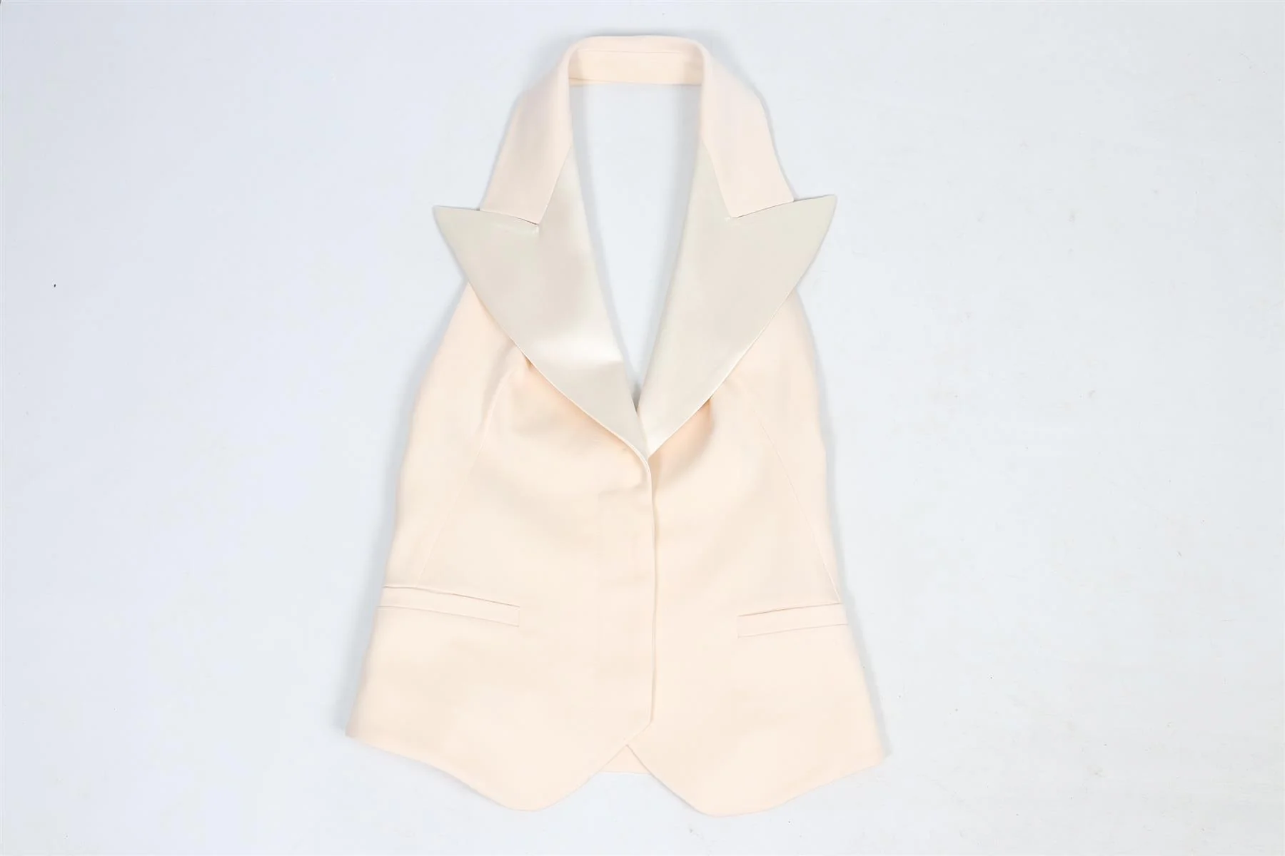 ALEXANDER MCQUEEN IVORY SILK AND WOOL BLEND WAISTCOAT IT 40 UK 8 - Image 2