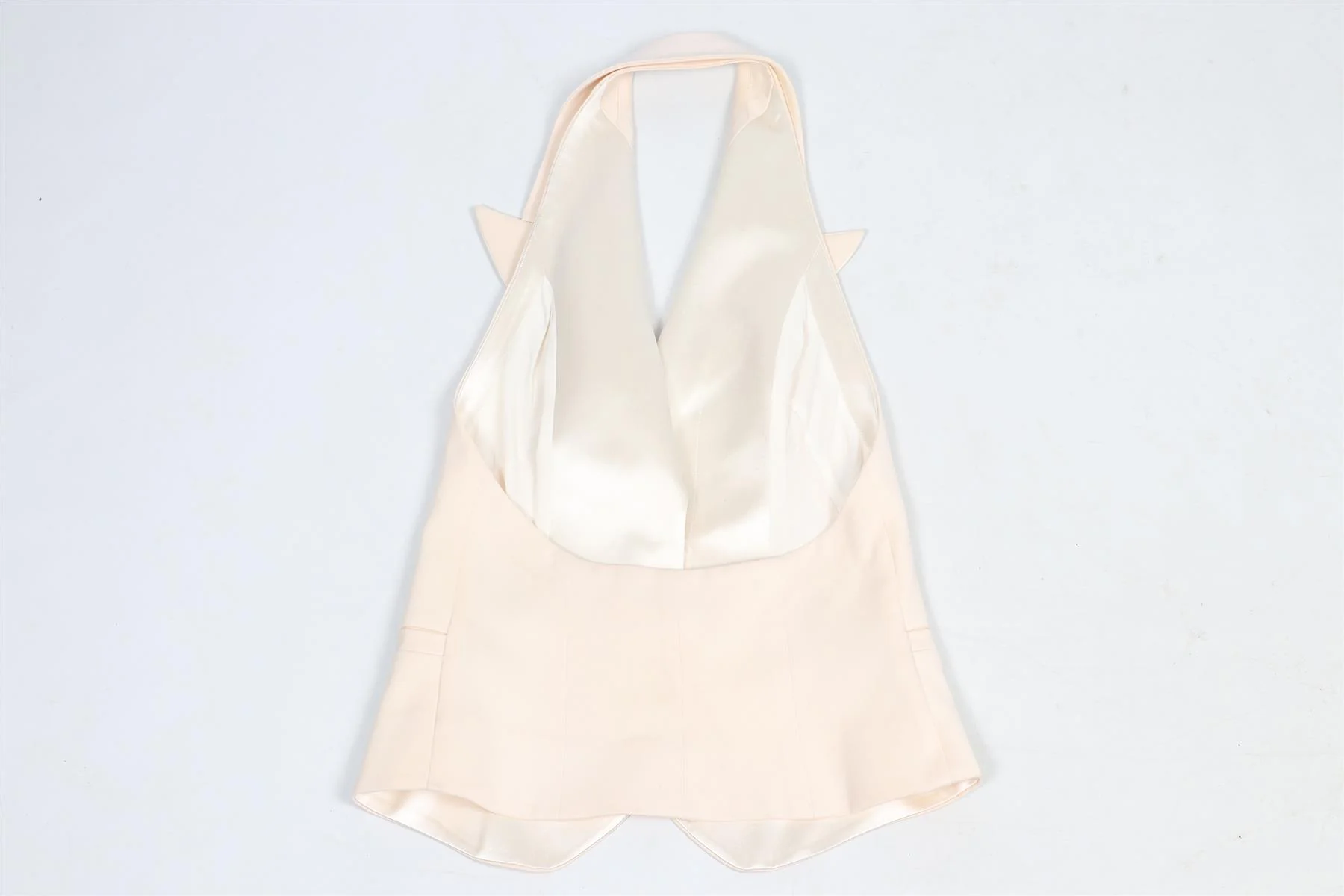 ALEXANDER MCQUEEN IVORY SILK AND WOOL BLEND WAISTCOAT IT 40 UK 8 - Image 4