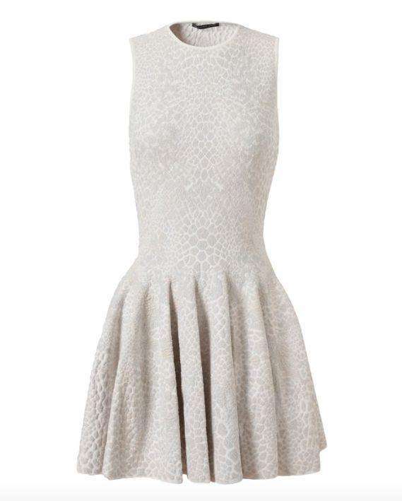 ALEXANDER MCQUEEN JACQUARD CROC EMBOSSED DRESS MEDIUM - Image 2
