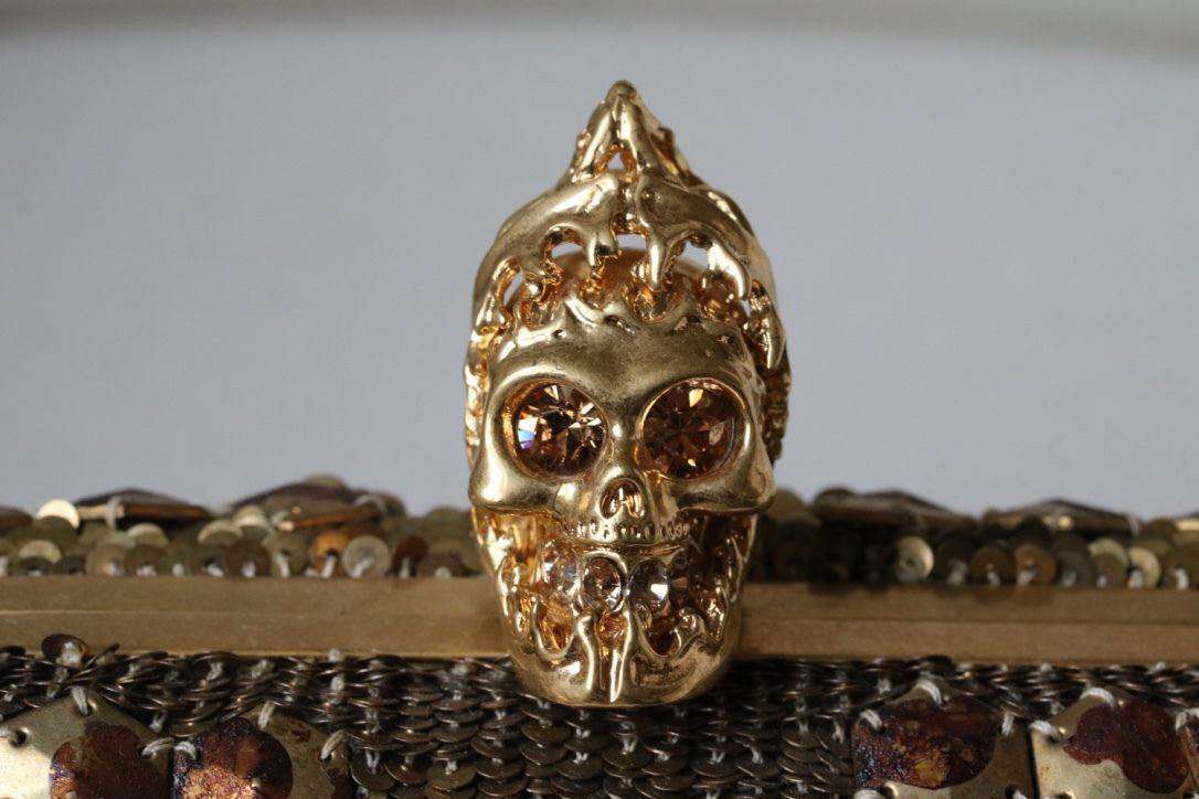 ALEXANDER MCQUEEN JAW SKULL SEQUINED BOX CLUTCH - Image 6