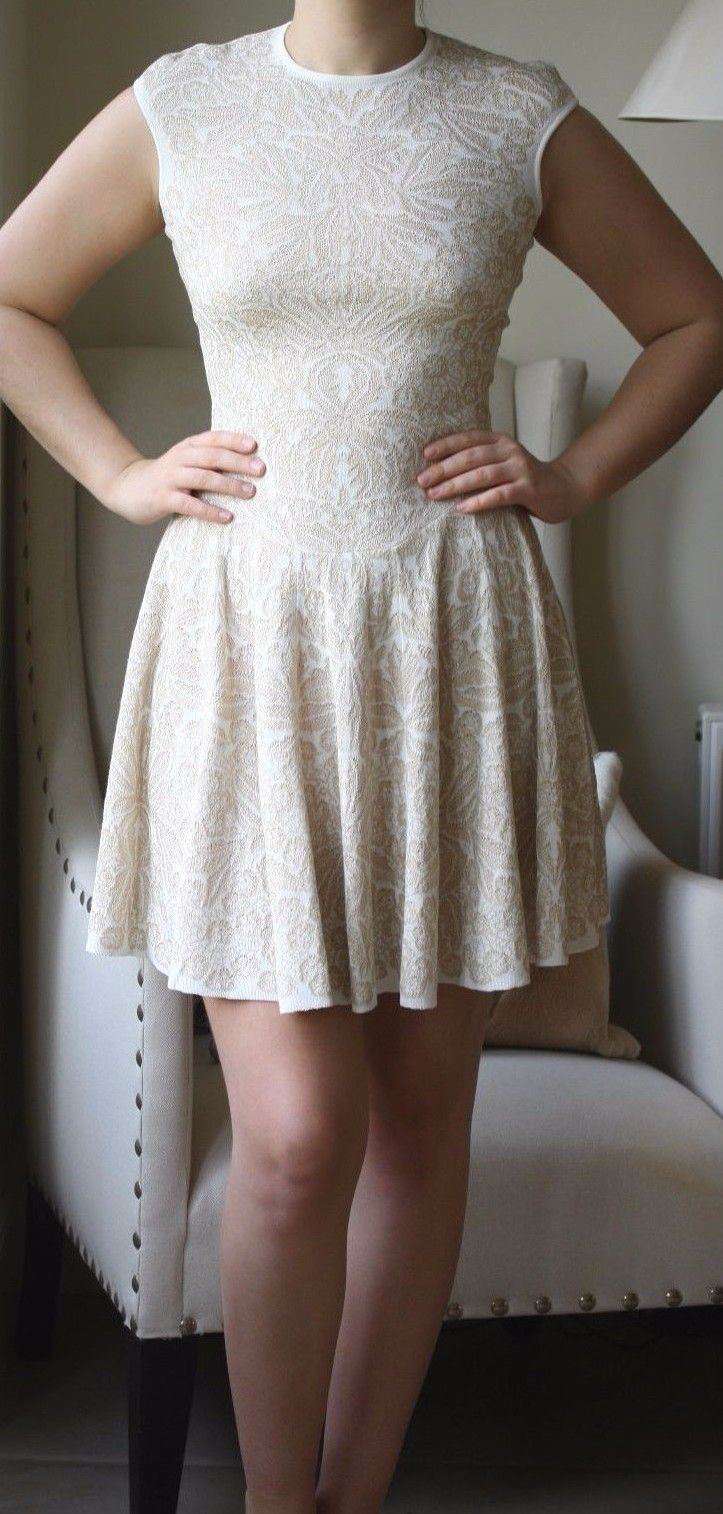 ALEXANDER MCQUEEN LACE SILK KNITTED DRESS SMALL - Image 2