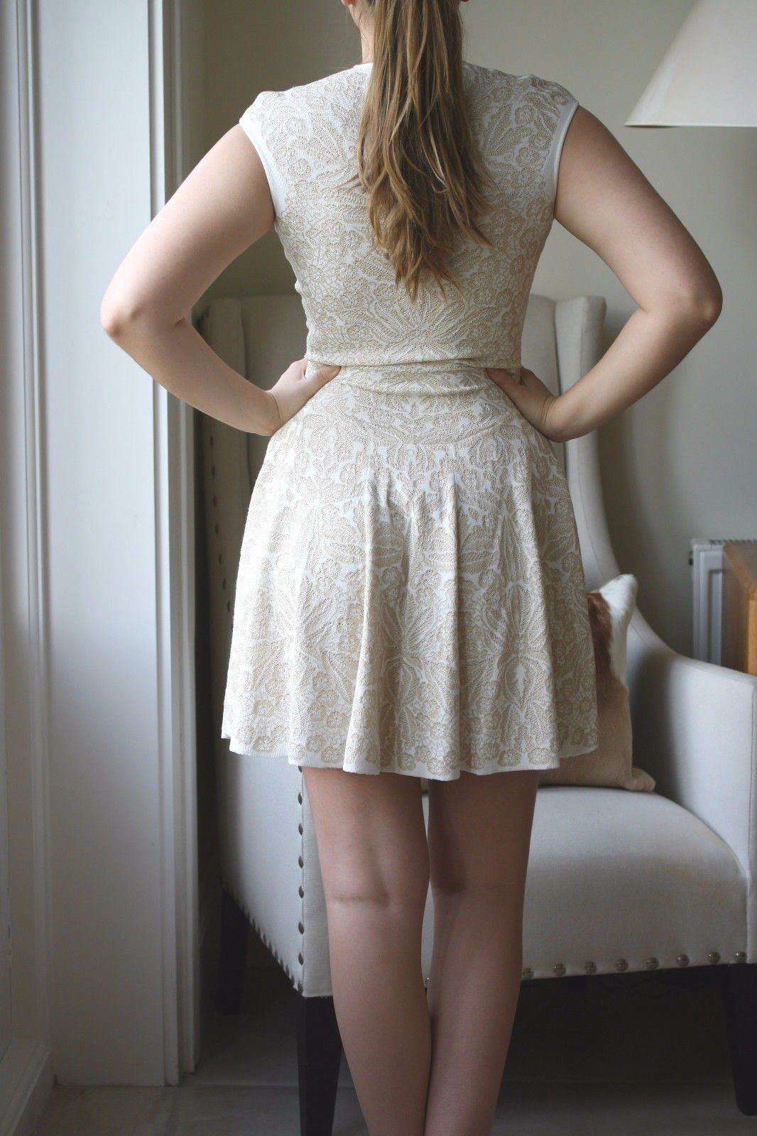 ALEXANDER MCQUEEN LACE SILK KNITTED DRESS SMALL - Image 5