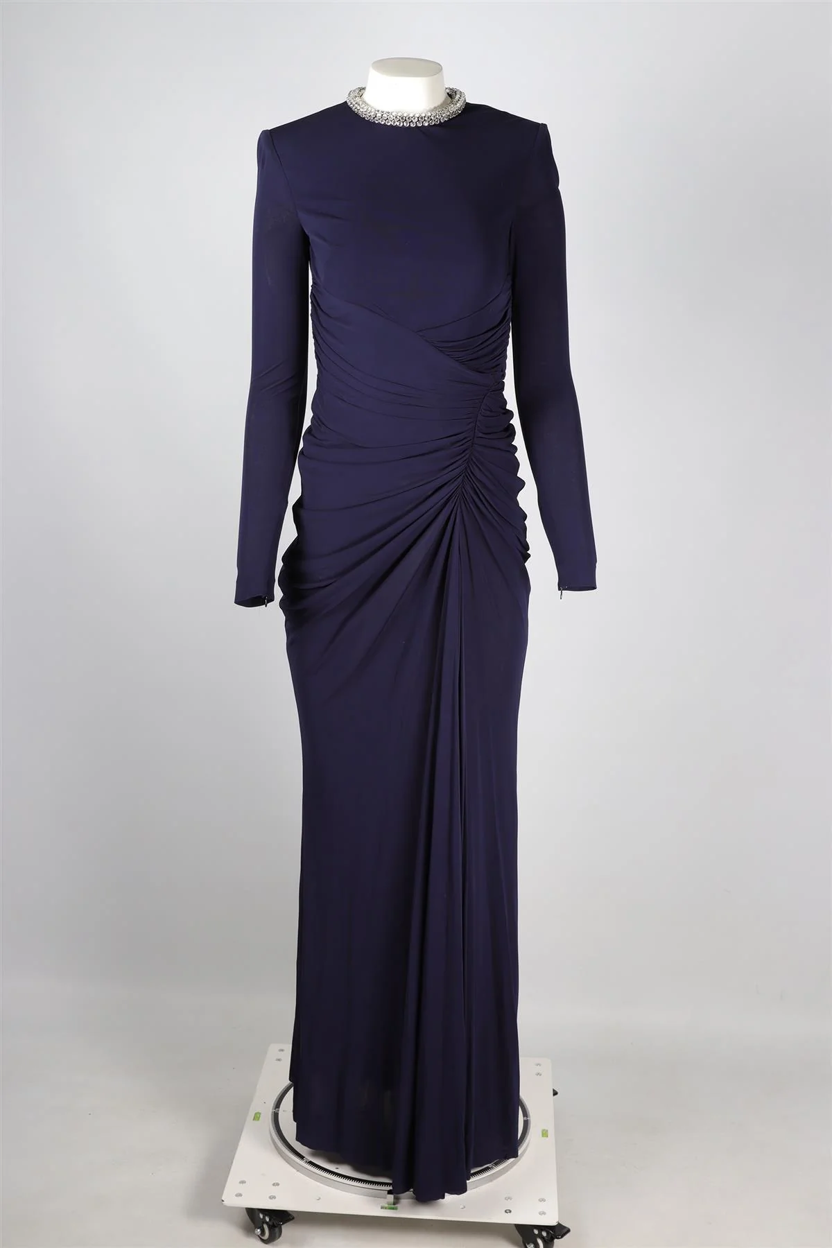 ALEXANDER MCQUEEN NAVY CRYSTAL AND JERSEY GOWN IT 40 UK 8 - Image 2