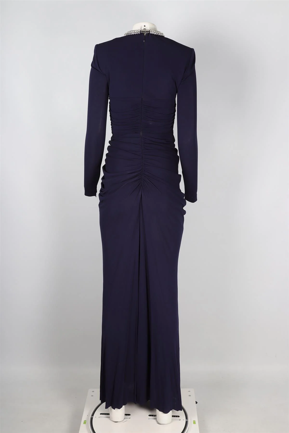 ALEXANDER MCQUEEN NAVY CRYSTAL AND JERSEY GOWN IT 40 UK 8 - Image 4