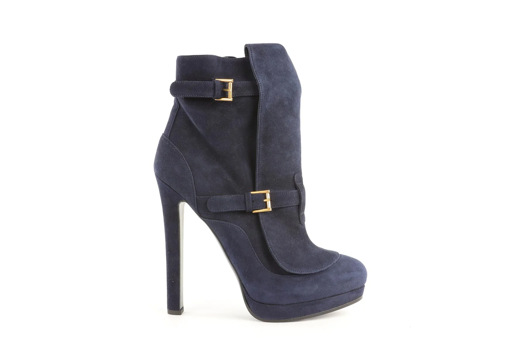 ALEXANDER MCQUEEN NAVY SUEDE ANKLE BOOTS - Image 2