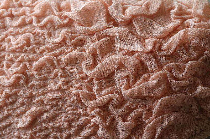 ALEXANDER MCQUEEN NUDE RUFFLE KNITTED DRESS MEDIUM - Image 9