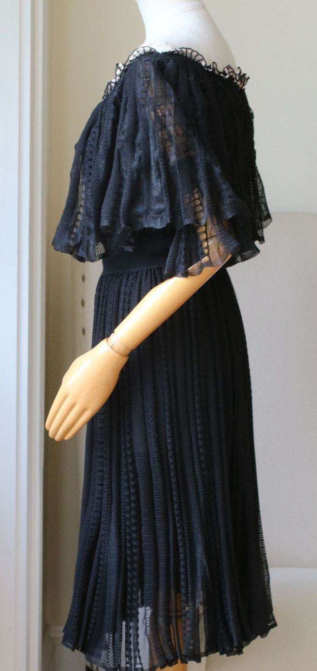 ALEXANDER MCQUEEN OFF-THE-SHOULDER RUFFLED KNITTED DRESS MEDIUM - Image 6
