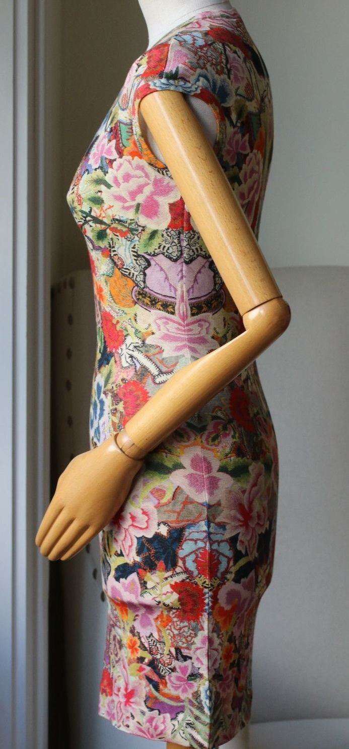 ALEXANDER MCQUEEN PATCHWORK FLORAL PRINT WOOL DRESS XSMALL - Image 5