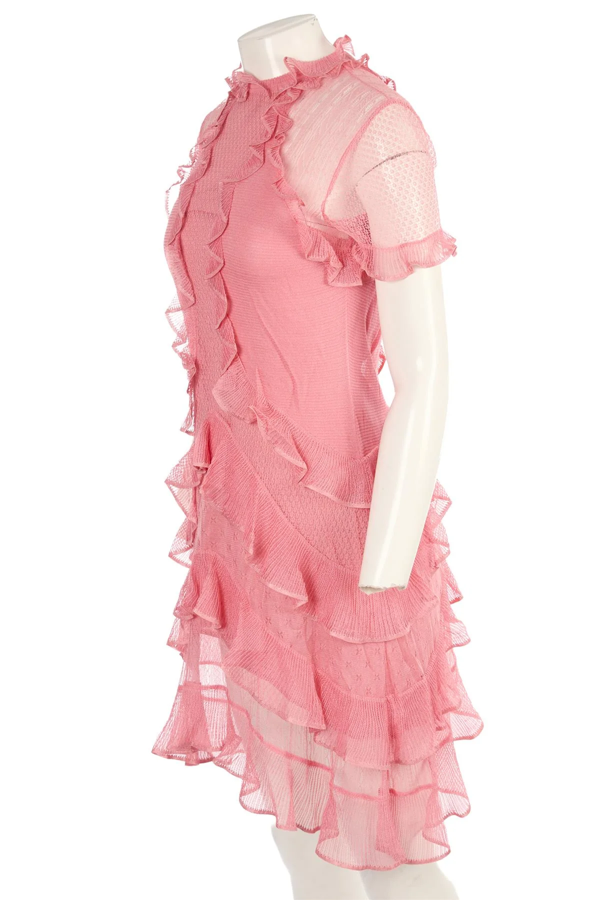 ALEXANDER MCQUEEN PINK SILK MINI DRESS MEDIUM - Image 3