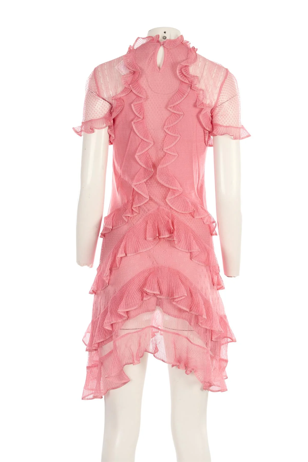 ALEXANDER MCQUEEN PINK SILK MINI DRESS MEDIUM - Image 4