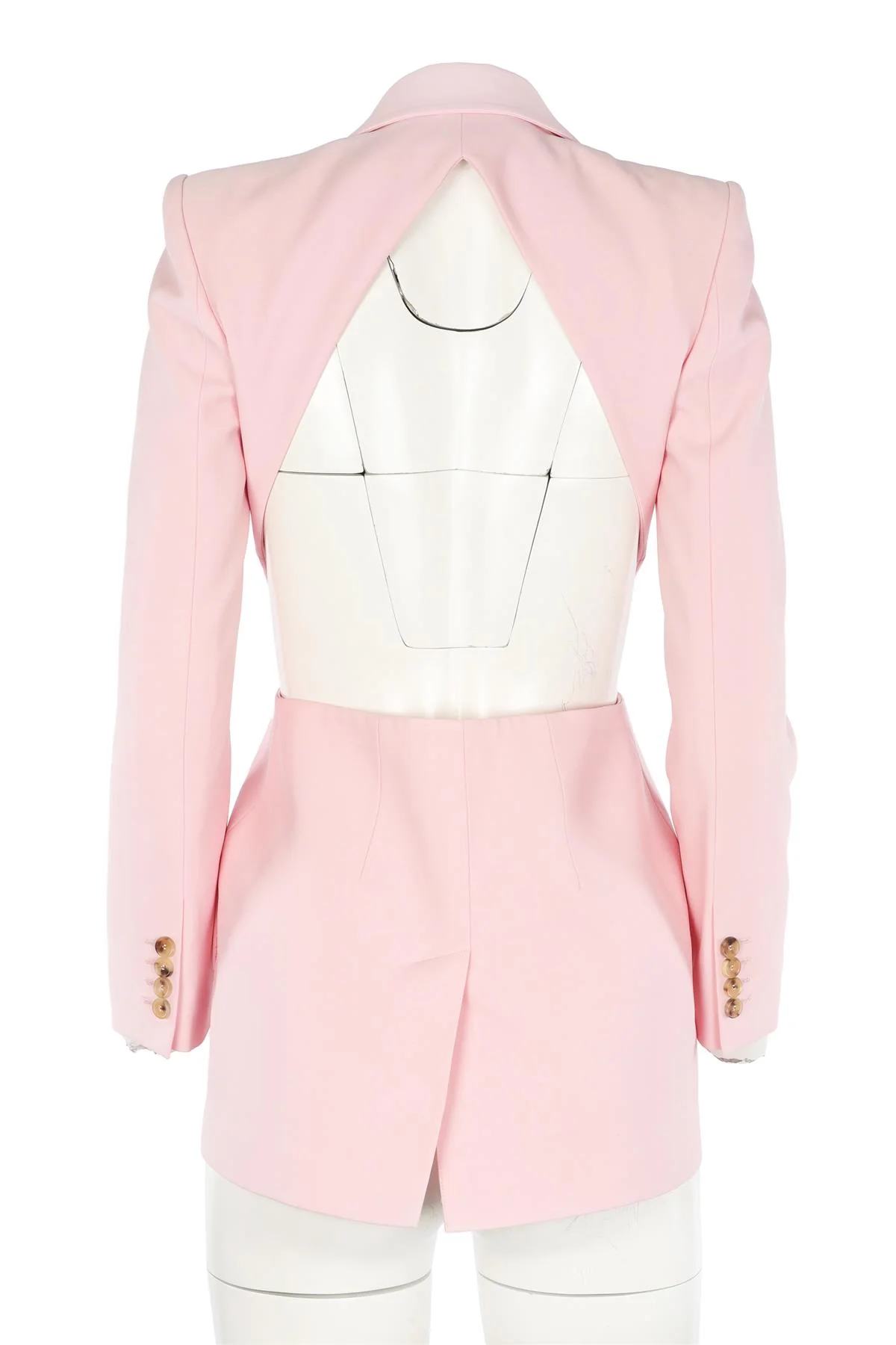 ALEXANDER MCQUEEN PINK WOOL BLAZER IT 40 UK 8 - Image 4