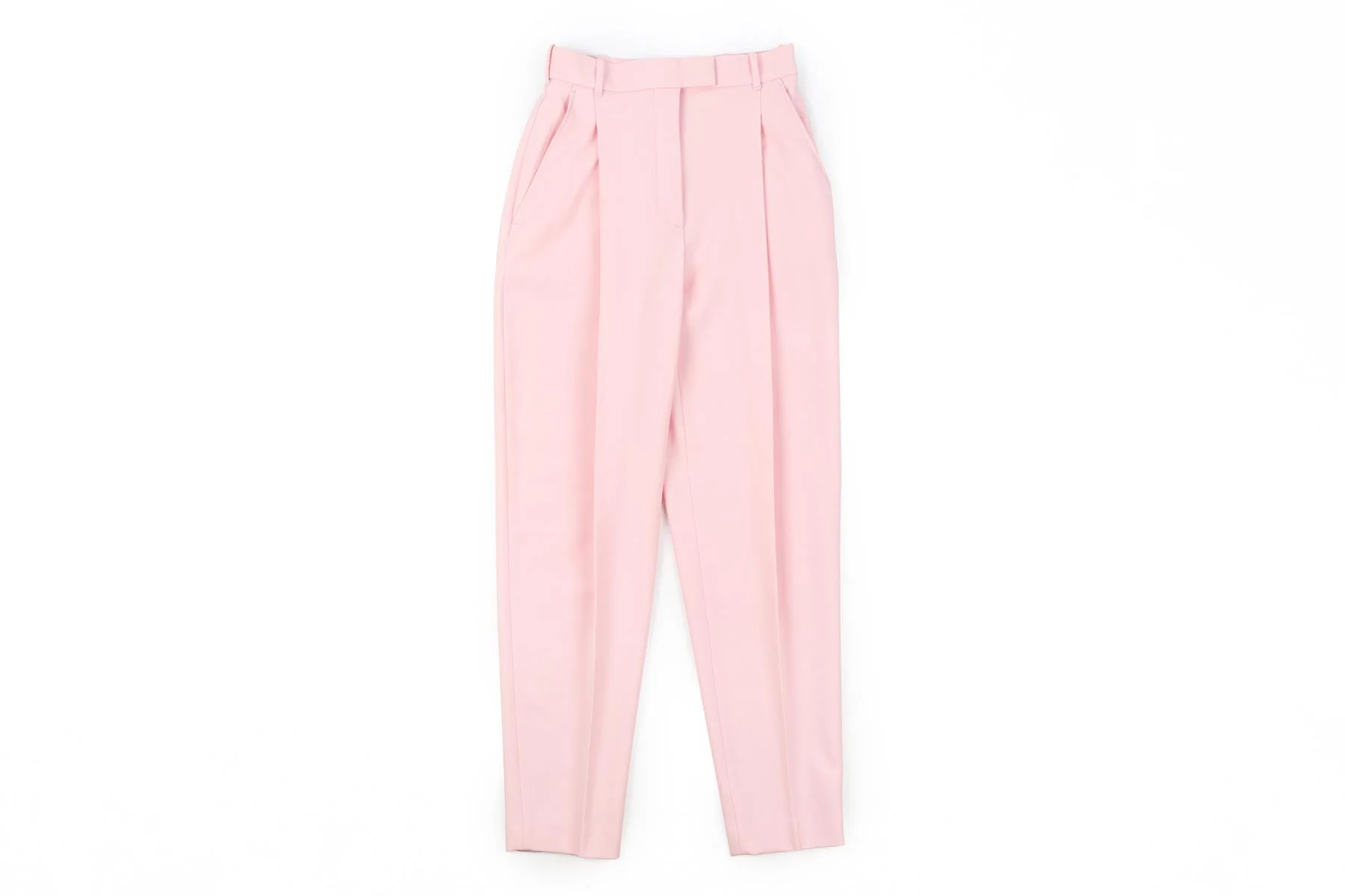 ALEXANDER MCQUEEN PINK WOOL STRAIGHT LEG PANTS IT 38 UK 6 - Image 2