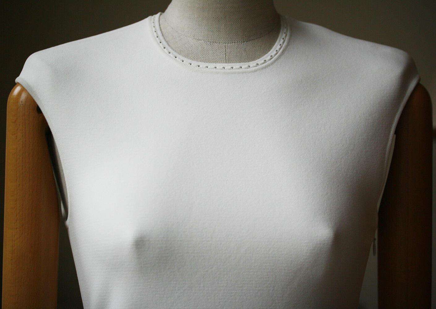 ALEXANDER MCQUEEN PLEATED PERFORATED DRESS SMALL - Image 3