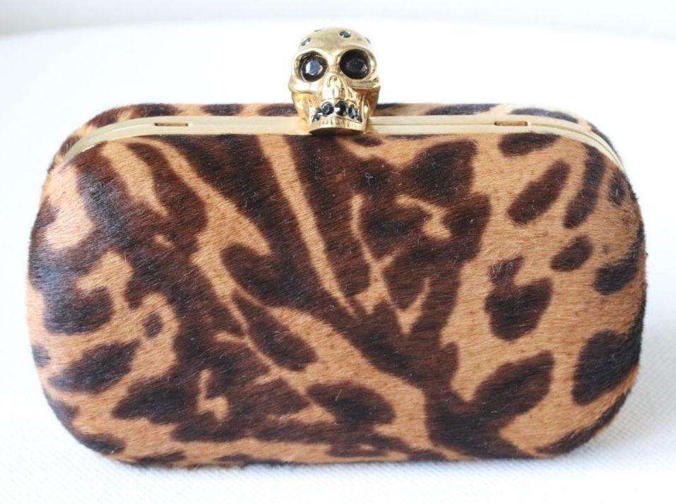 ALEXANDER MCQUEEN PONY HAIR SKULL BOX CLUTCH - Image 9