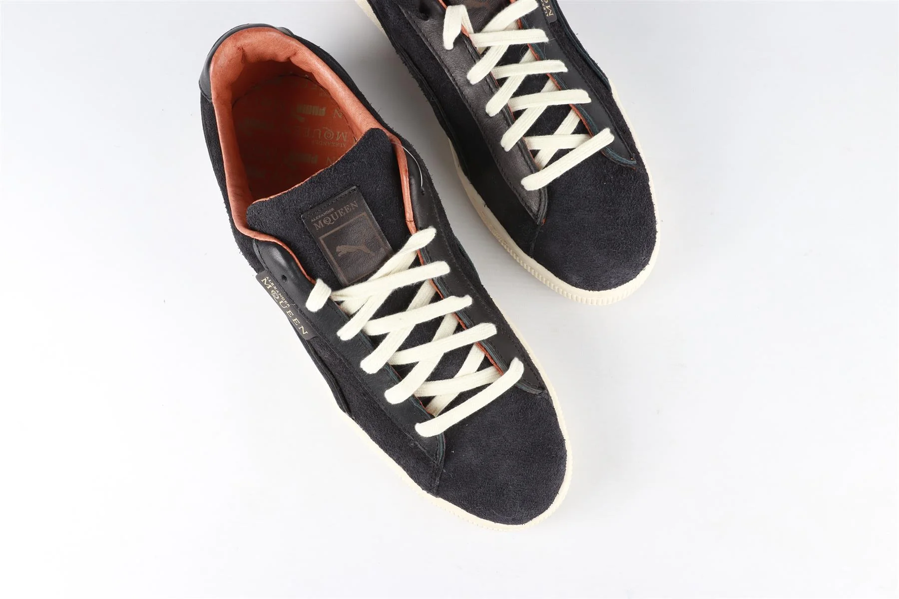 ALEXANDER MCQUEEN + PUMA BLUE SUEDE SNEAKERS EU 44 UK 10 US 11 - Image 4