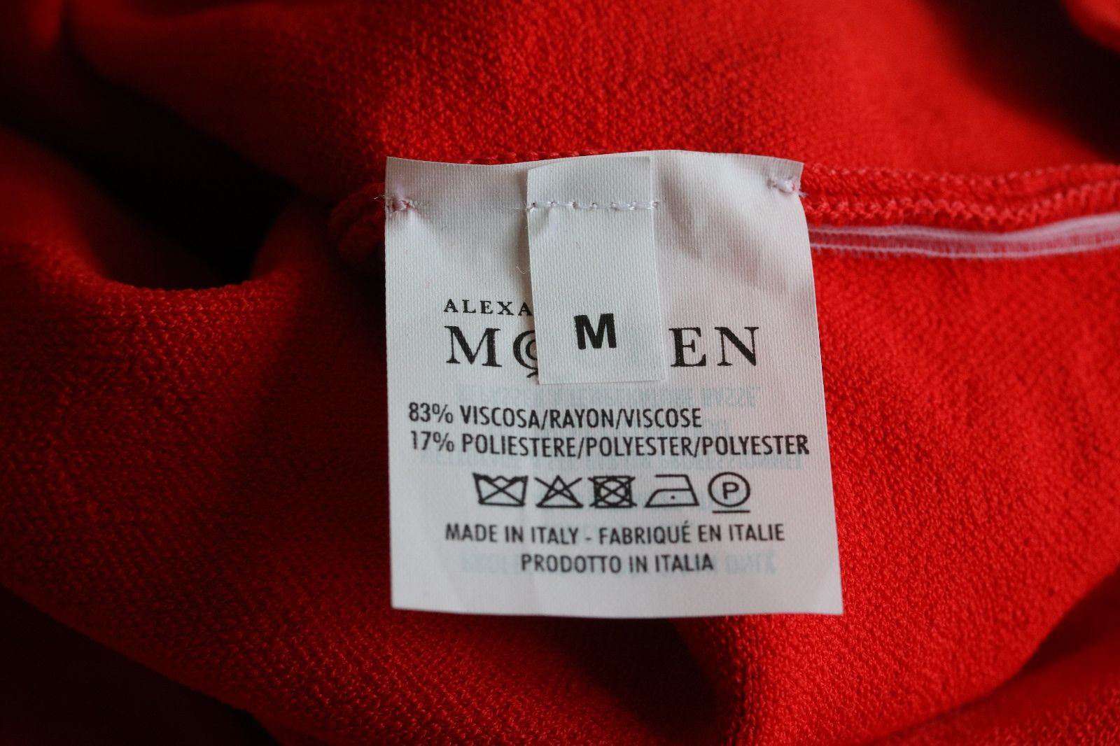 ALEXANDER MCQUEEN RED EMBOSSED SANGALLO DRESS MEDIUM - Image 7