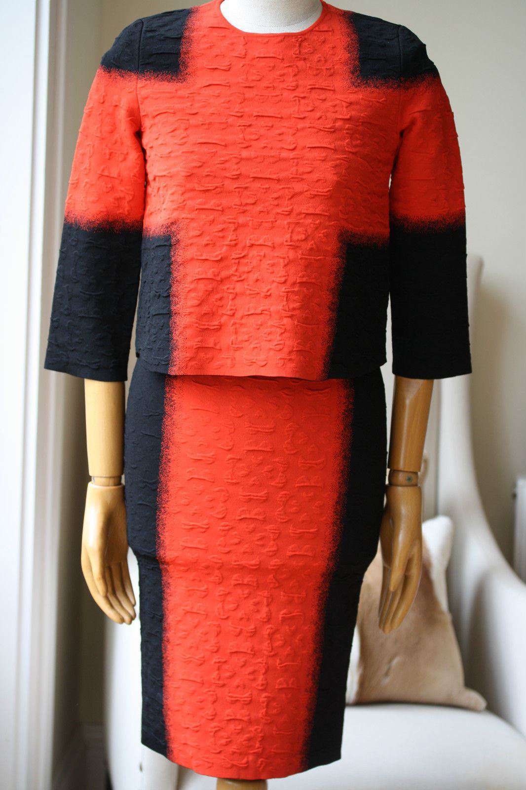 ALEXANDER MCQUEEN RED SPRAY CROSS TOP AND SKIRT XXS & XS - Image 4