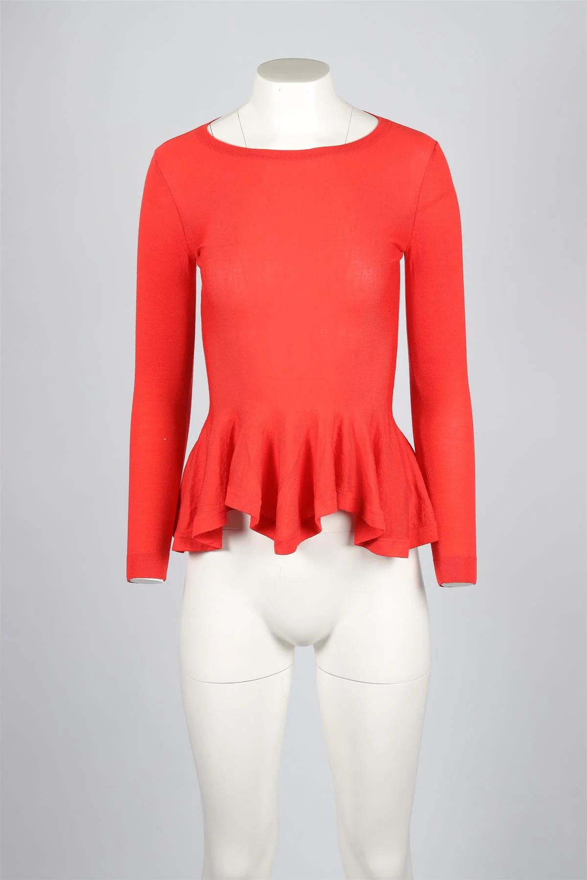ALEXANDER MCQUEEN RED WOOL TOP XSMALL - Image 2