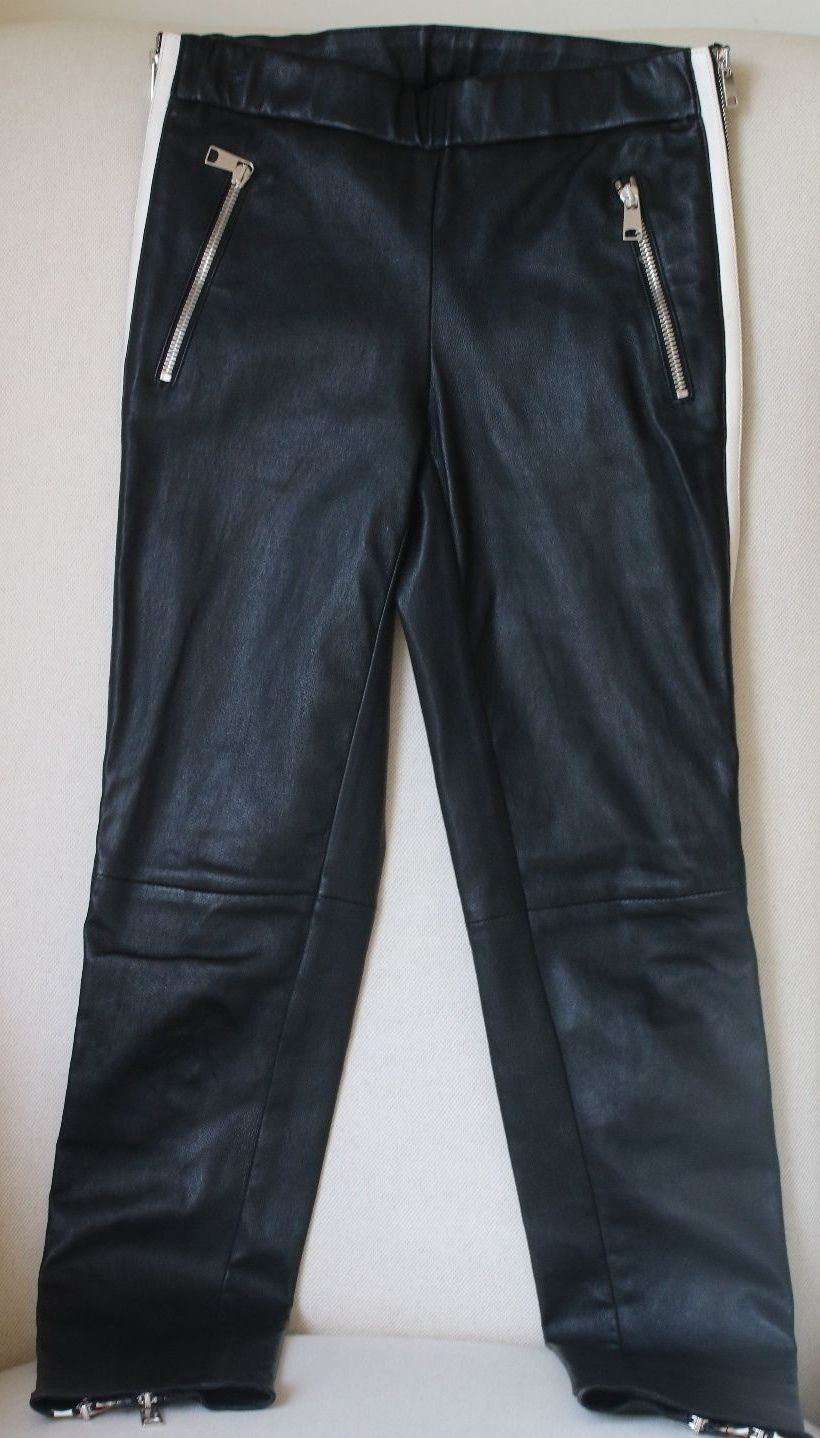 ALEXANDER MCQUEEN SIDE STRIPED LEATHER TROUSERS IT 38 UK 6 - Image 2