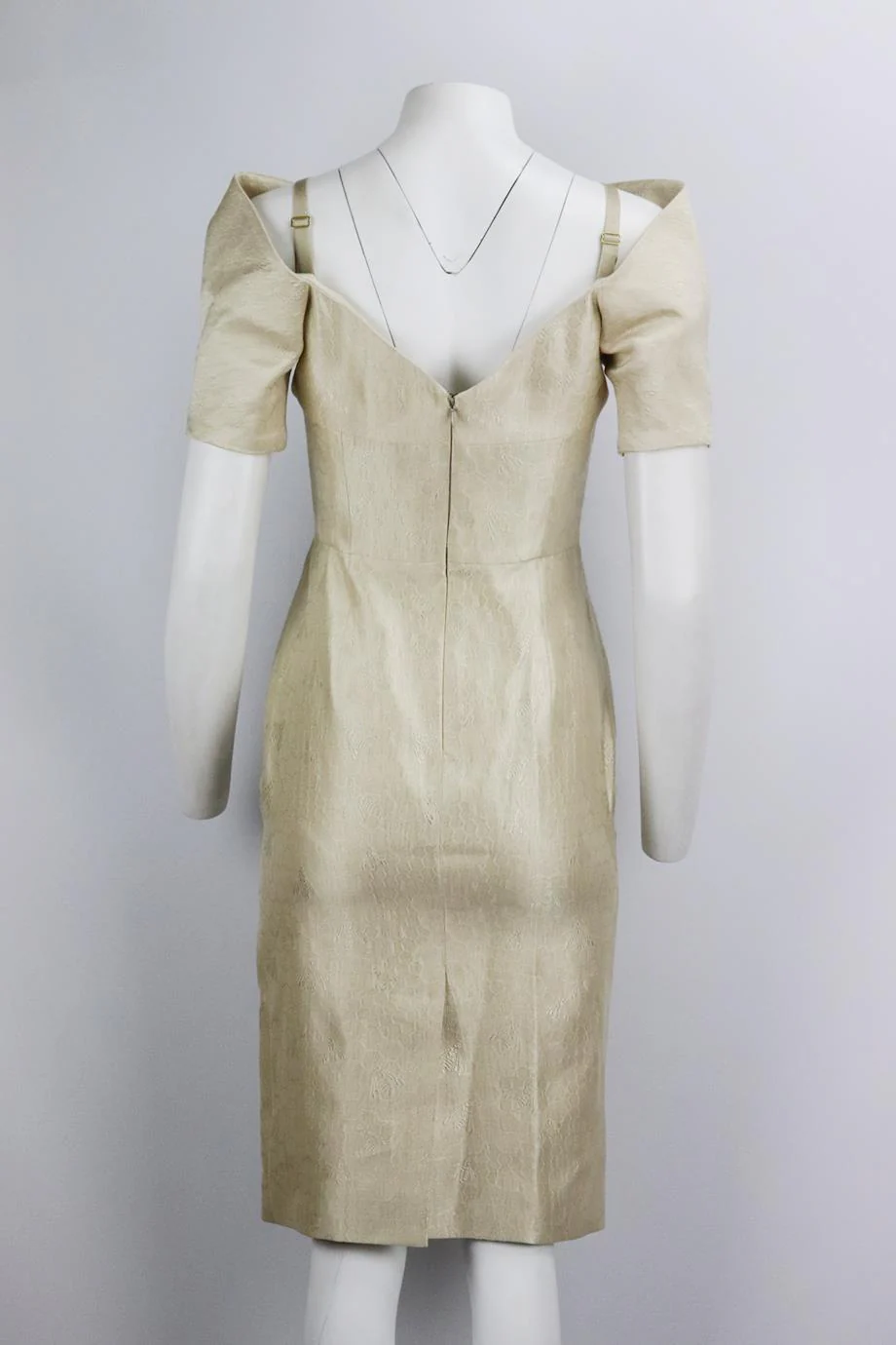 ALEXANDER MCQUEEN SILK JACQUARD DRESS IT 40 UK 8 - Image 4