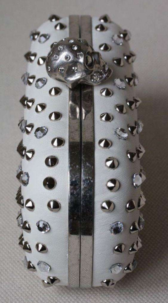 ALEXANDER MCQUEEN STUDDED CRYSTAL SKULL BOX CLUTCH - Image 2
