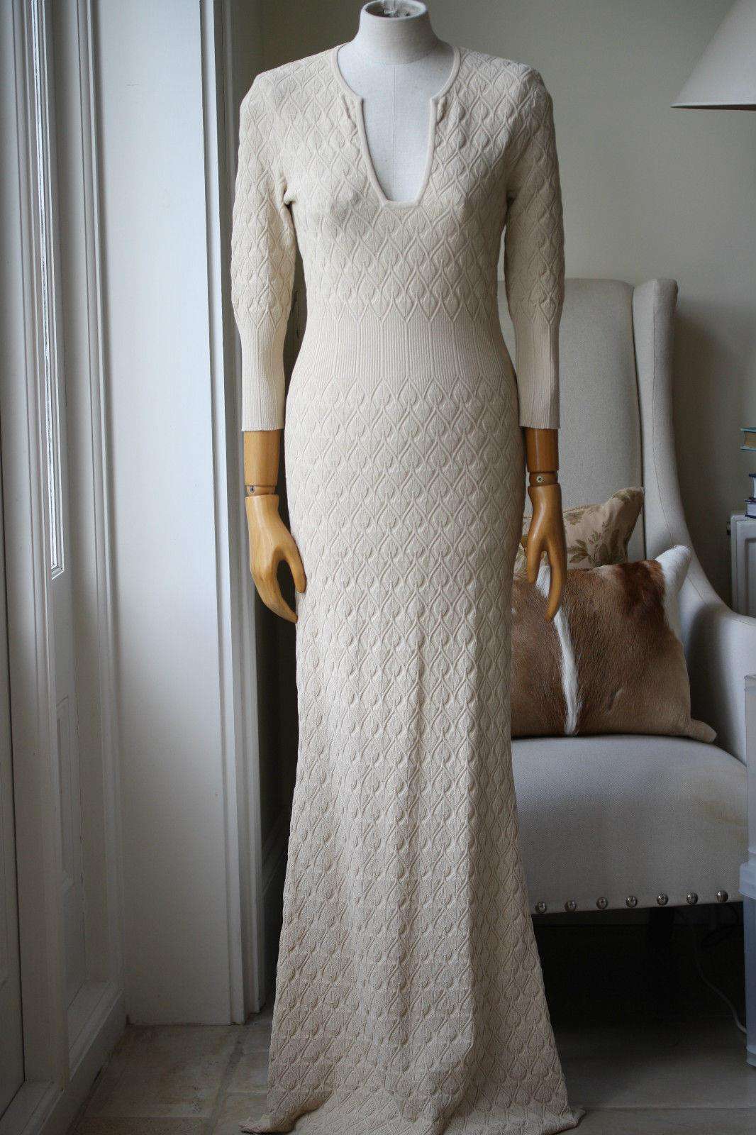 ALEXANDER MCQUEEN TEXTURED KNIT MAXI DRESS MEDIUM - Image 2
