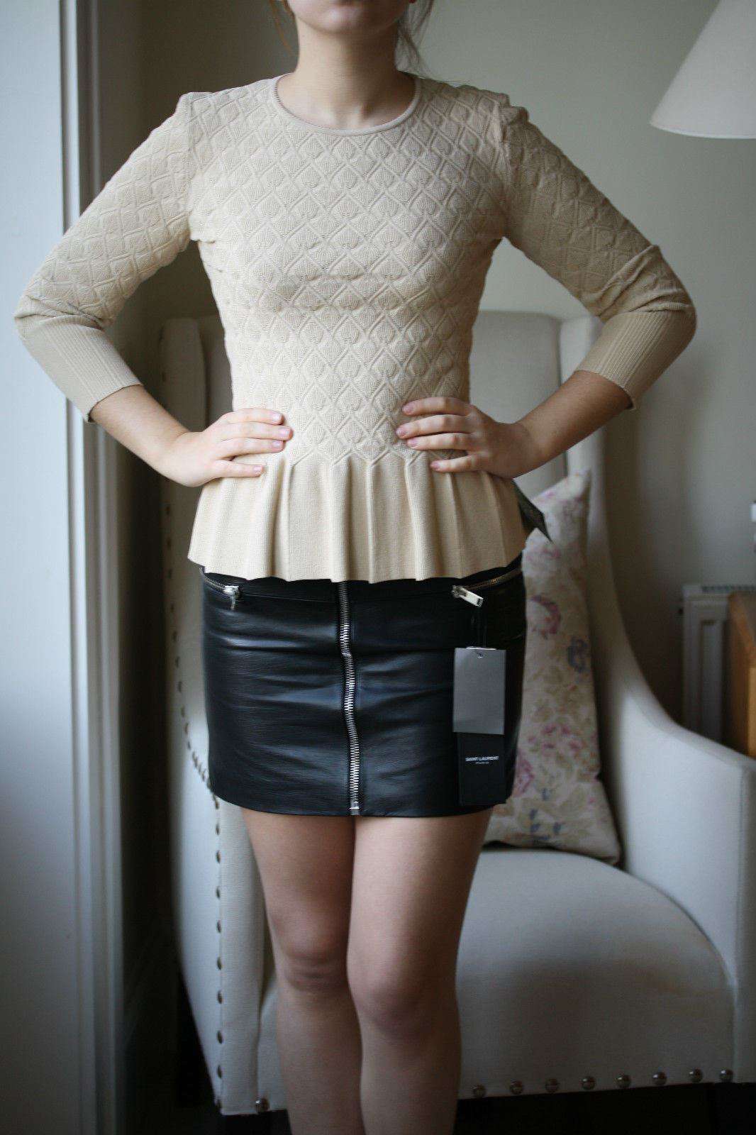 ALEXANDER MCQUEEN TEXTURED PEPLUM SWEATER TOP LARGE - Image 2