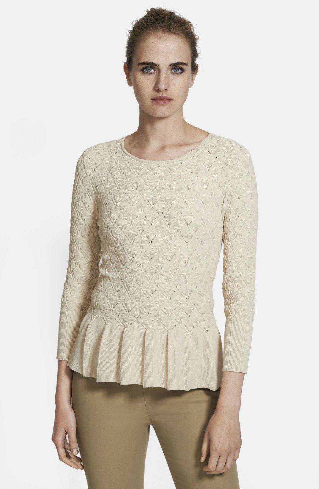 ALEXANDER MCQUEEN TEXTURED PEPLUM SWEATER TOP LARGE - Image 8